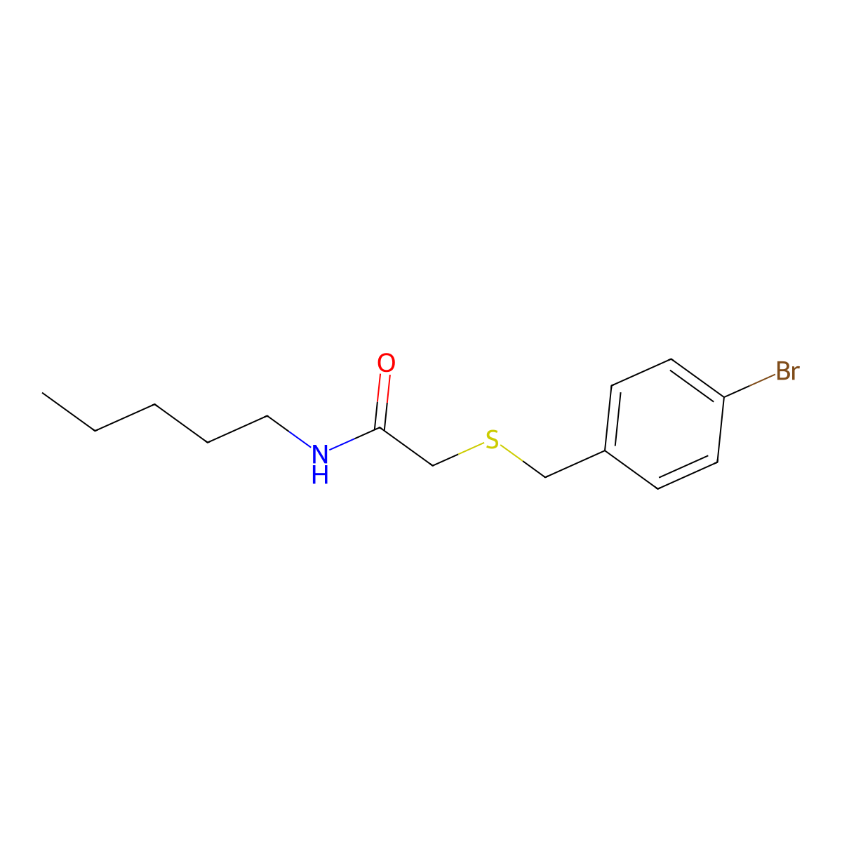 2-[(4-bromobenzyl)sulfanyl]-N-pentylacetamide molecular structure, CAS 832680-88-3