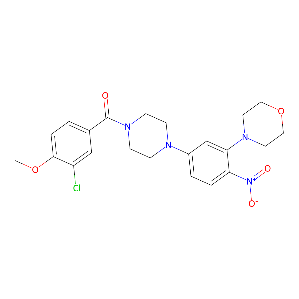 (3-Chloro-4-methoxyphenyl)-[4-(3-morpholin-4-yl-4-nitrophenyl)piperazin-1-yl]methanone molecular structure, CAS 832681-02-4
