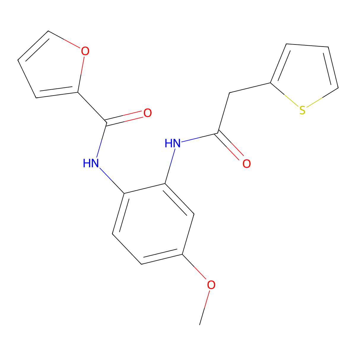 N-{4-methoxy-2-[(2-thienylacetyl)amino]phenyl}-2-furamide molecular structure, CAS 832681-05-7