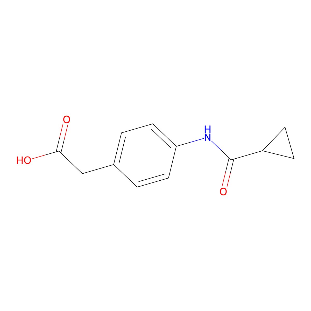 {4-[(Cyclopropylcarbonyl)amino]phenyl}acetic acid molecular structure, CAS 832681-49-9