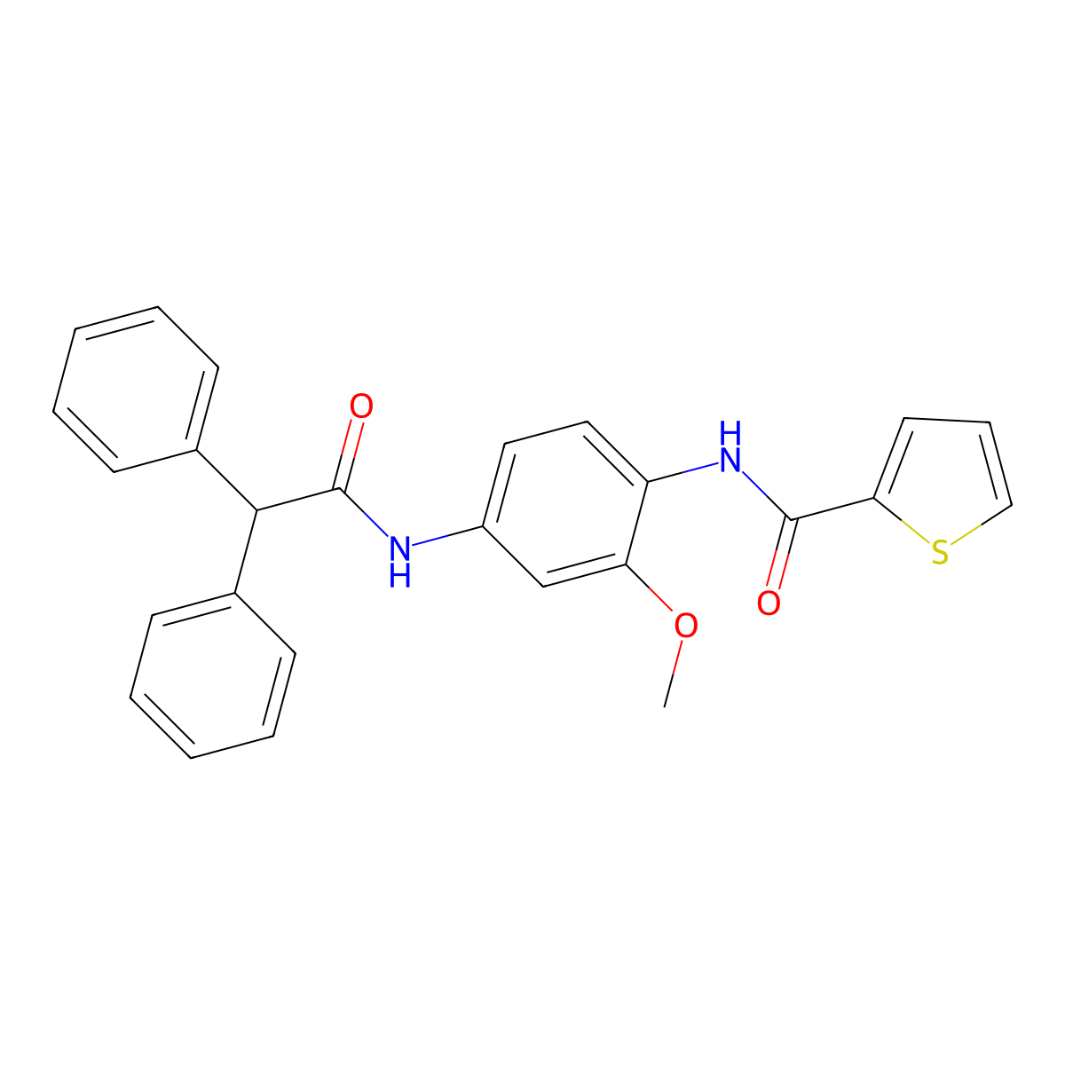 N-[4-[(2,2-diphenylacetyl)amino]-2-methoxyphenyl]thiophene-2-carboxamide molecular structure, CAS 832681-53-5