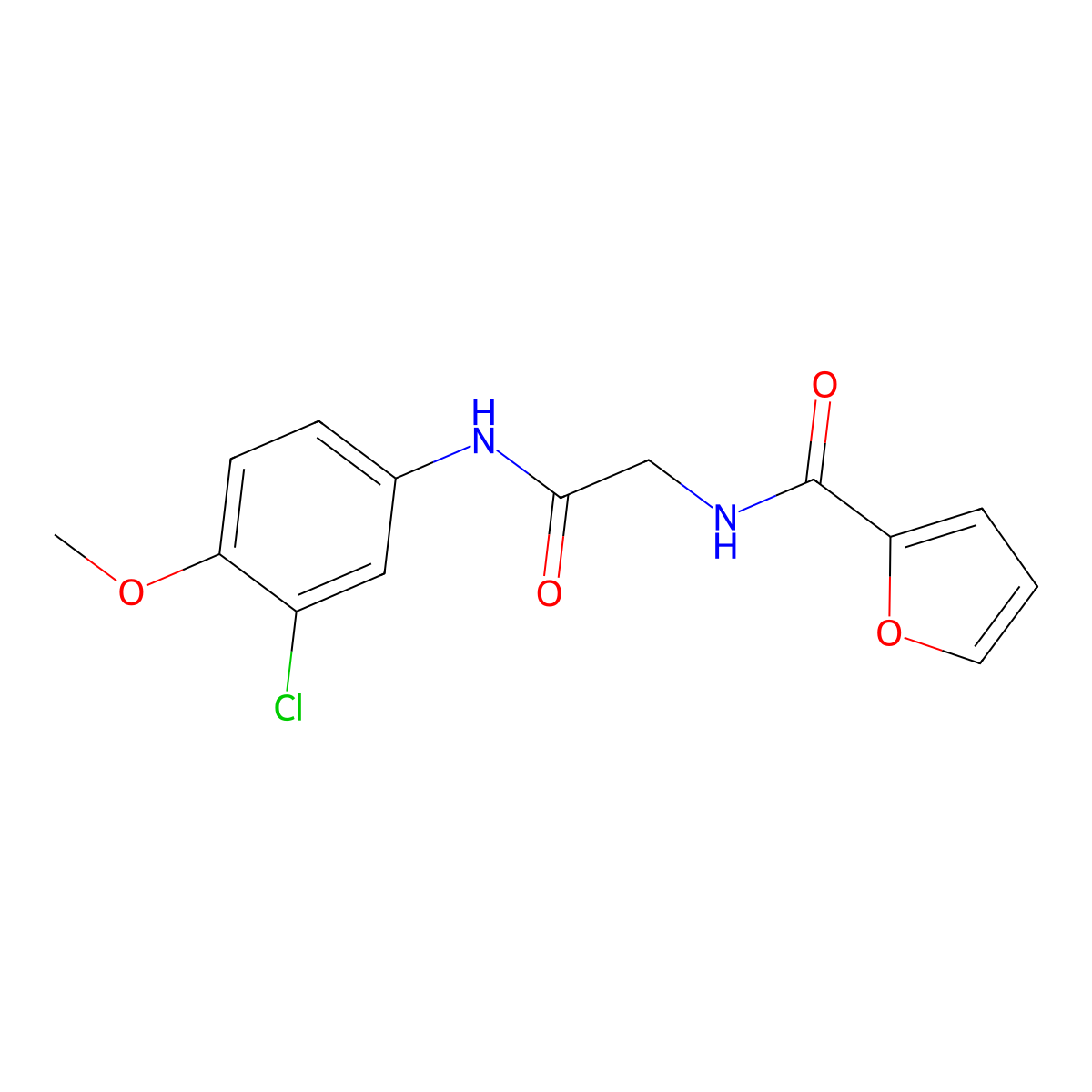 N-[2-(3-chloro-4-methoxyanilino)-2-oxoethyl]furan-2-carboxamide molecular structure, CAS 832682-11-8