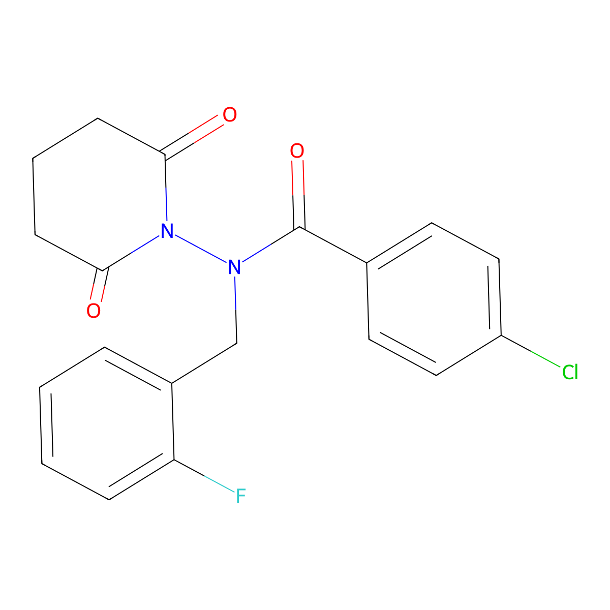 4-chloro-N-(2,6-dioxopiperidin-1-yl)-N-[(2-fluorophenyl)methyl]benzamide molecular structure, CAS 832682-19-6