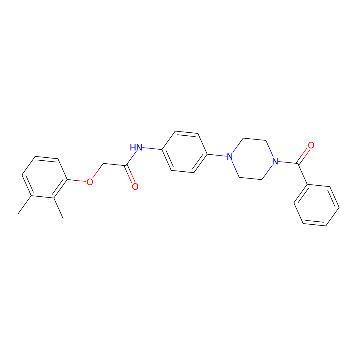 N-[4-(4-benzoylpiperazin-1-yl)phenyl]-2-(2,3-dimethylphenoxy)acetamide molecular structure, CAS 832682-40-3