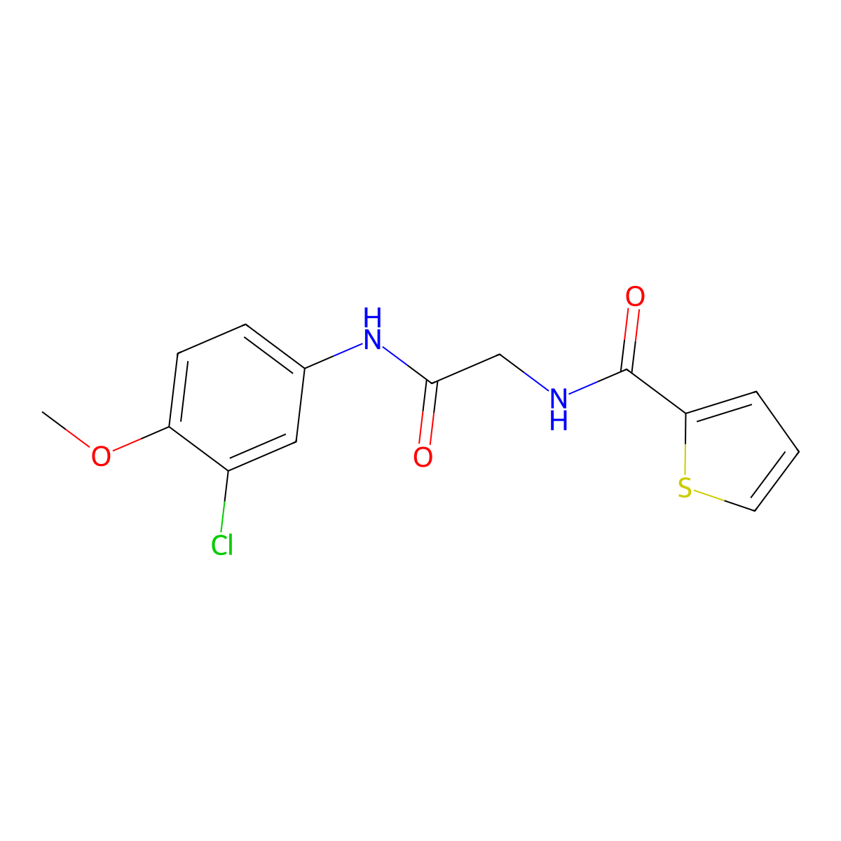 N-[2-(3-chloro-4-methoxyanilino)-2-oxoethyl]thiophene-2-carboxamide molecular structure, CAS 832682-54-9