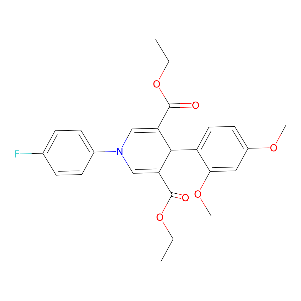Diethyl 4-(2,4-dimethoxyphenyl)-1-(4-fluorophenyl)-1,4-dihydropyridine-3,5-dicarboxylate molecular structure, CAS 832683-00-8