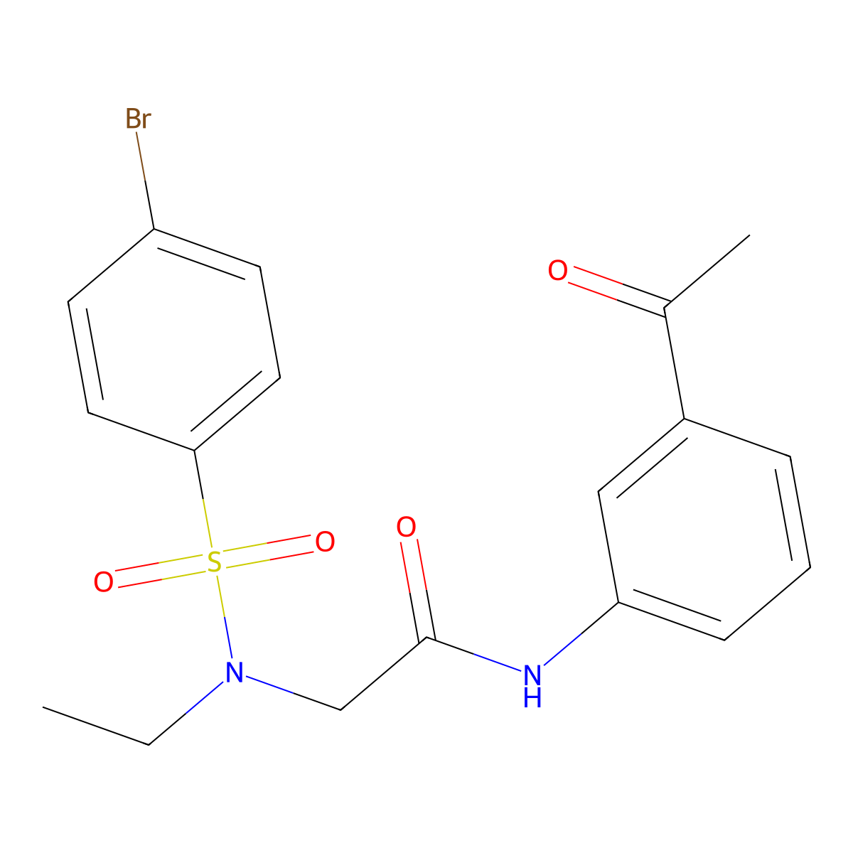 N-(3-acetylphenyl)-2-[(4-bromophenyl)sulfonyl-ethylamino]acetamide molecular structure, CAS 832683-23-5