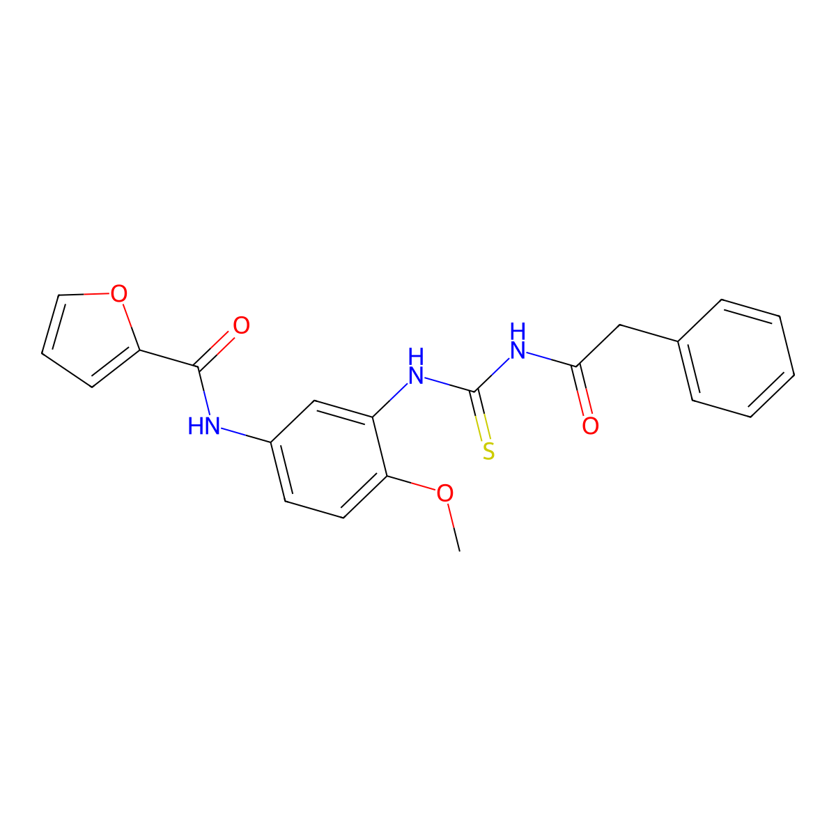 N-[4-methoxy-3-[(2-phenylacetyl)carbamothioylamino]phenyl]furan-2-carboxamide molecular structure, CAS 832683-34-8