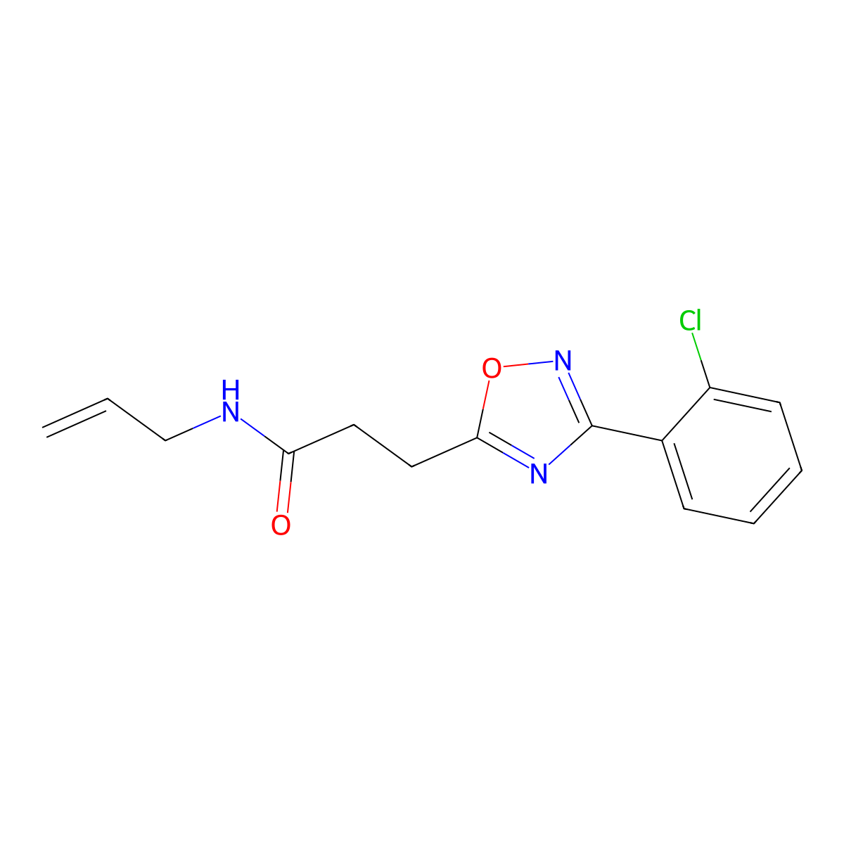 3-[3-(2-chlorophenyl)-1,2,4-oxadiazol-5-yl]-N-prop-2-enylpropanamide molecular structure, CAS 832683-39-3