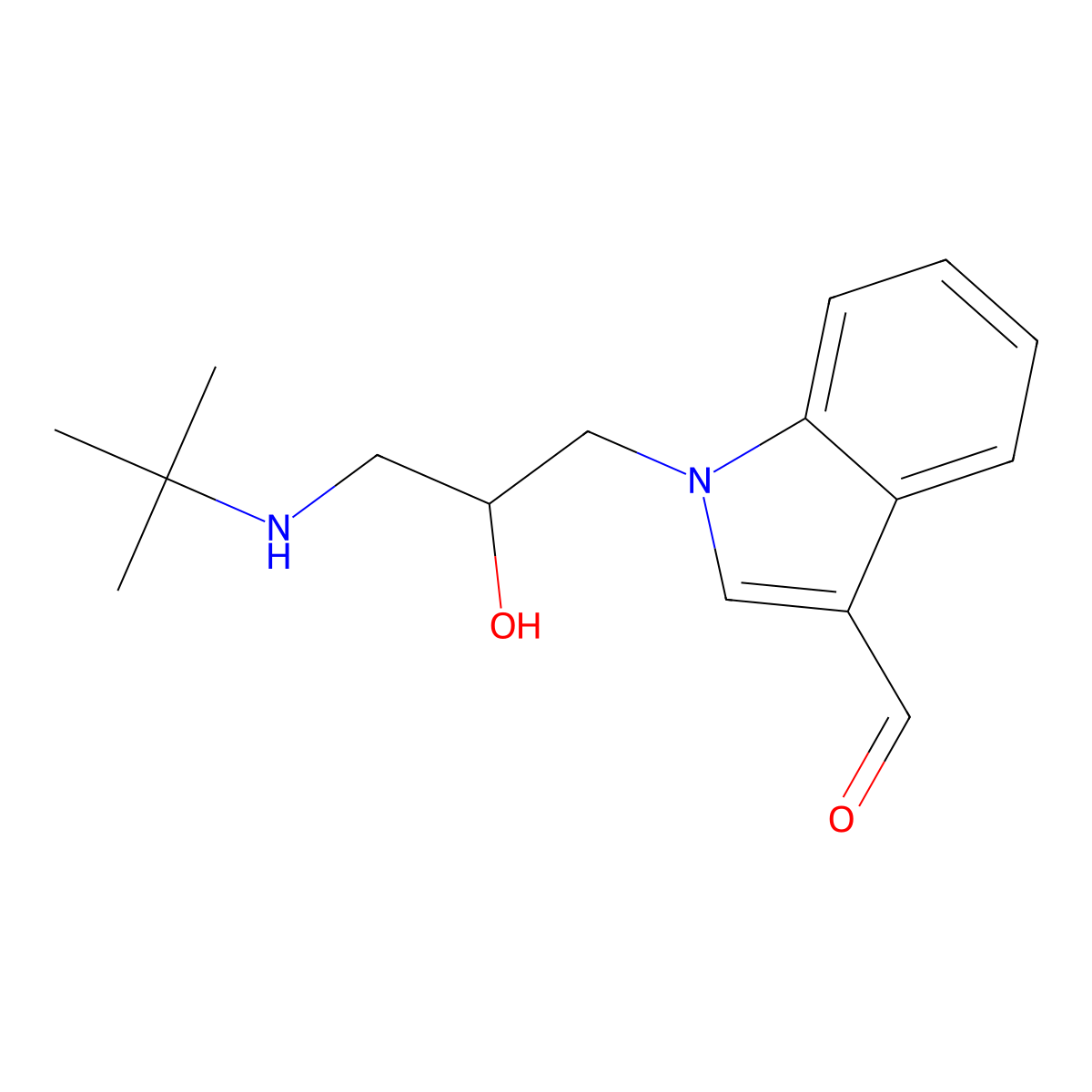 1-[3-(tert-butylamino)-2-hydroxypropyl]-1H-indole-3-carbaldehyde molecular structure, CAS 832683-53-1