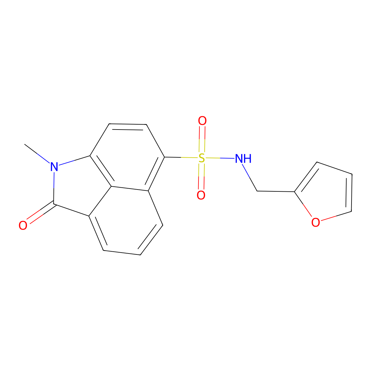 N-(2-furylmethyl)-1-methyl-2-oxo-1,2-dihydrobenzo[cd]indole-6-sulfonamide molecular structure, CAS 832683-84-8