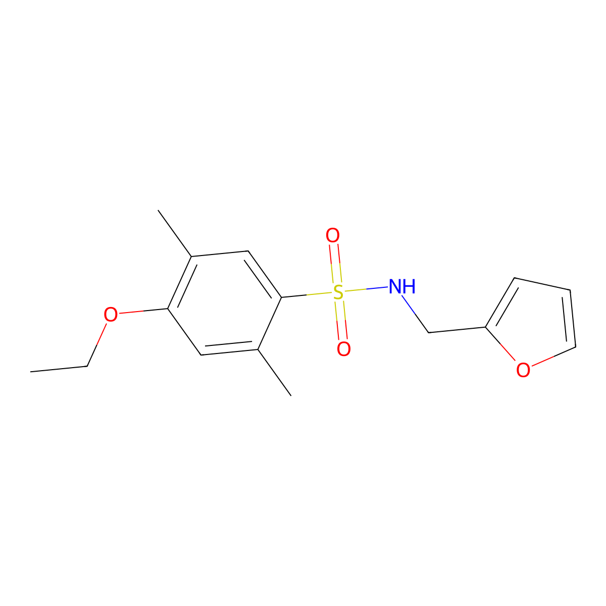 4-ethoxy-N-(furan-2-ylmethyl)-2,5-dimethylbenzenesulfonamide molecular structure, CAS 832683-87-1