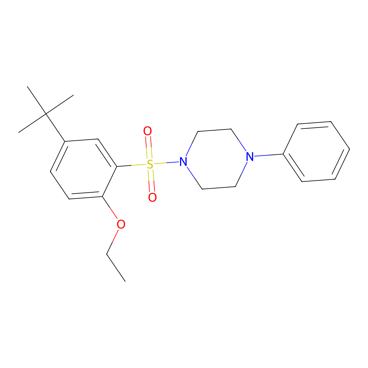 1-(5-Tert-butyl-2-ethoxybenzenesulfonyl)-4-phenylpiperazine molecular structure, CAS 832684-00-1