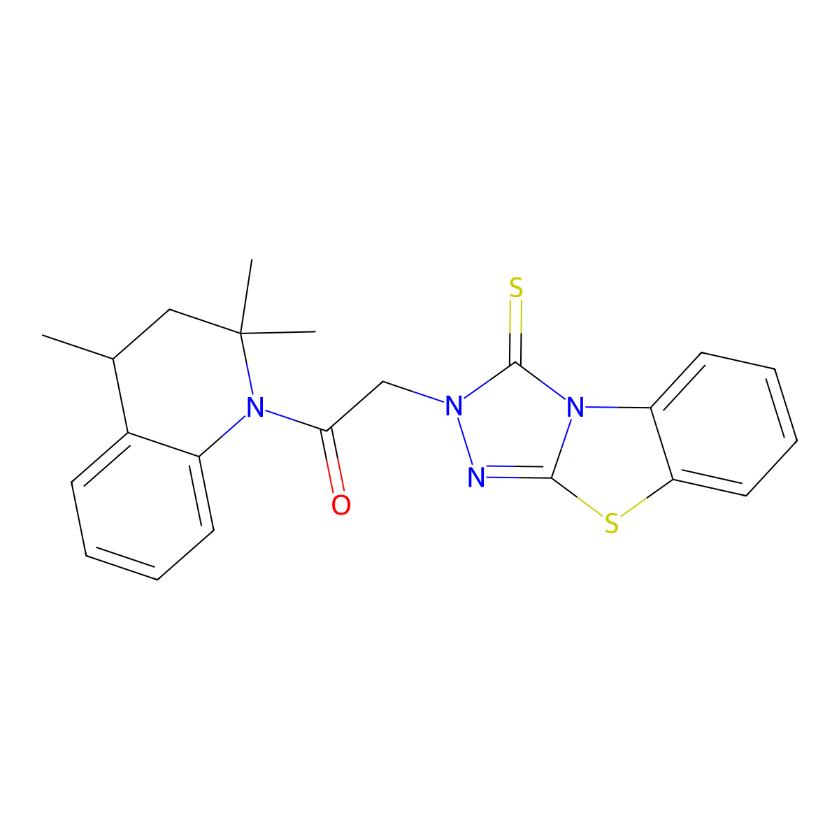 2-(1-Sulfanylidene-[1,2,4]triazolo[3,4-b][1,3]benzothiazol-2-yl)-1-(2,2,4-trimethyl-3,4-dihydroquinolin-1-yl)ethanone molecular structure, CAS 832684-04-5