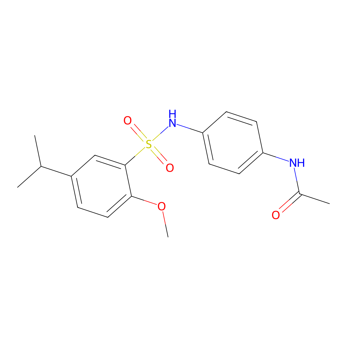Acetamide, N-[4-[[[2-methoxy-5-(1-methylethyl)phenyl]sulfonyl]amino]phenyl]- molecular structure, CAS 832684-16-9