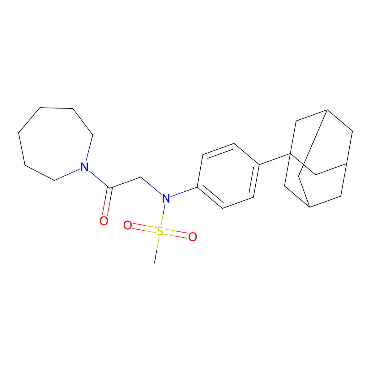 N-[4-(1-adamantyl)phenyl]-N-[2-(azepan-1-yl)-2-oxoethyl]methanesulfonamide molecular structure, CAS 832684-31-8