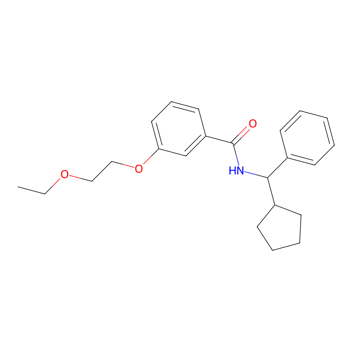 N-[cyclopentyl(phenyl)methyl]-3-(2-ethoxyethoxy)benzamide molecular structure, CAS 832684-44-3