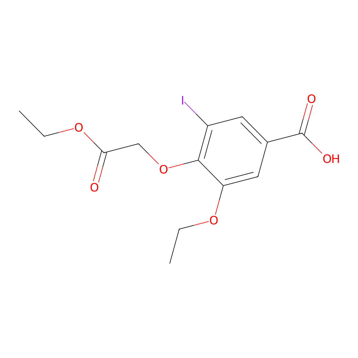 3-Ethoxy-4-(2-ethoxy-2-oxoethoxy)-5-iodobenzoic acid molecular structure, CAS 832684-64-7