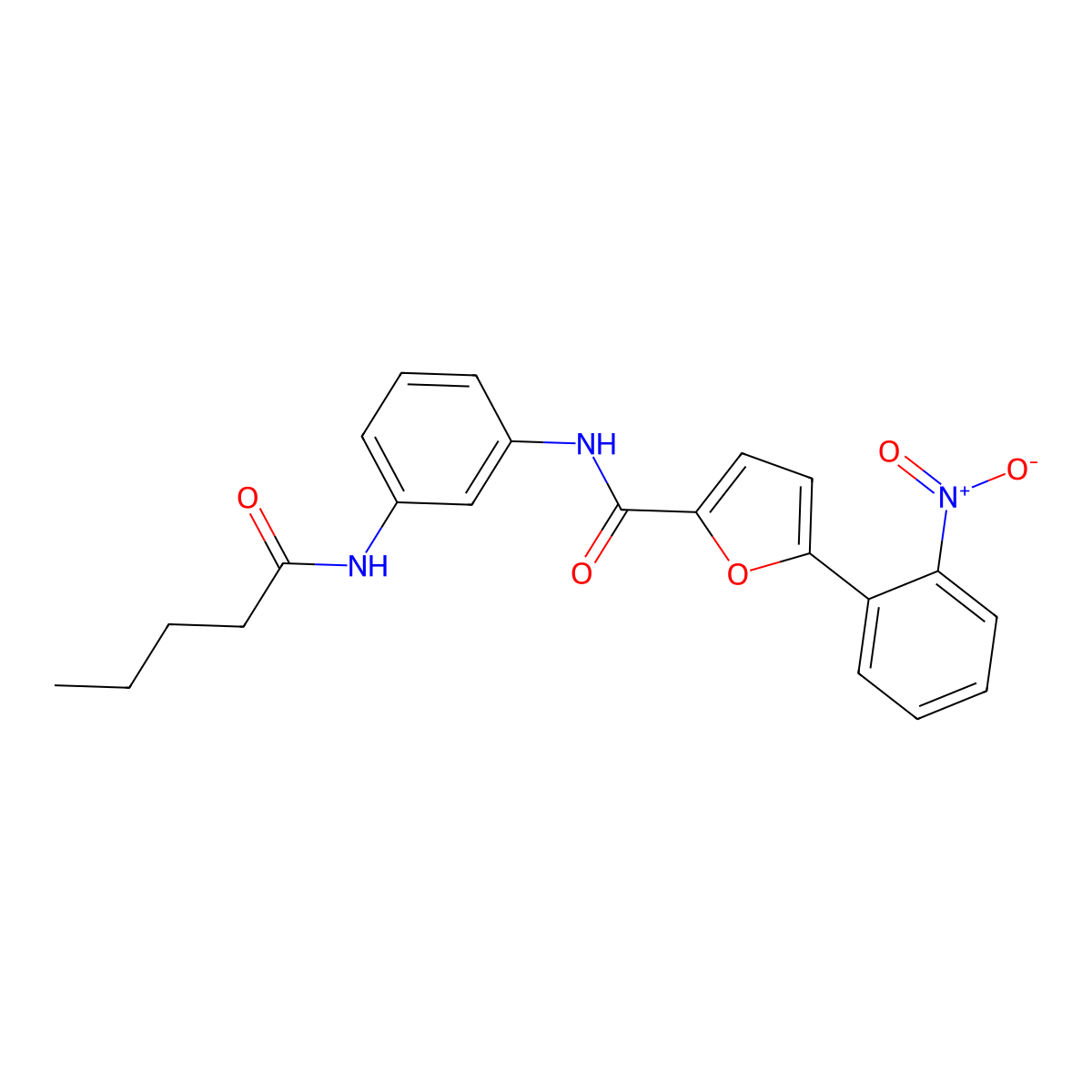 5-(2-nitrophenyl)-N-[3-(pentanoylamino)phenyl]furan-2-carboxamide molecular structure, CAS 832684-87-4