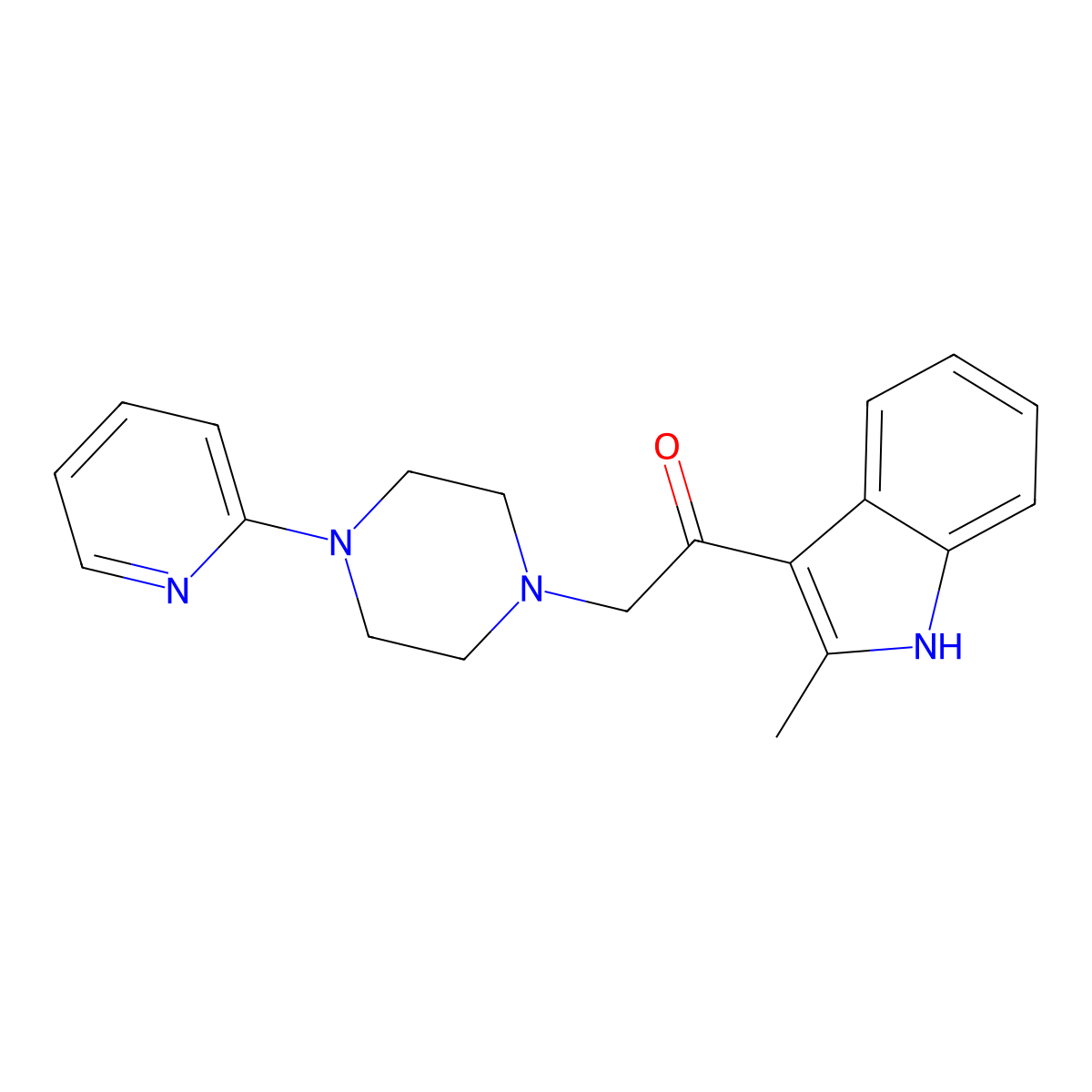 1-(2-methyl-1H-indol-3-yl)-2-[4-(pyridin-2-yl)piperazin-1-yl]ethanone molecular structure, CAS 832684-98-7