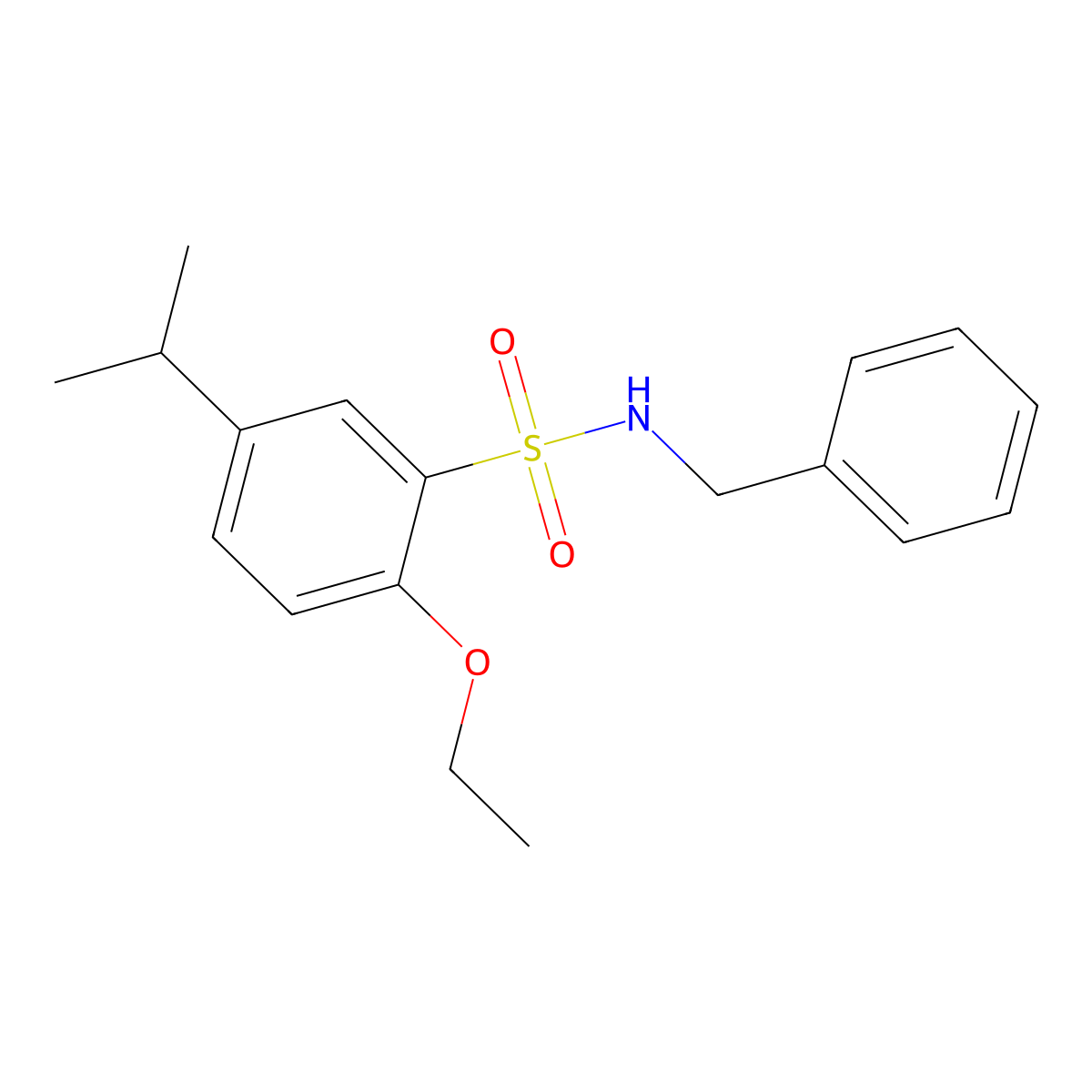 N-benzyl-2-ethoxy-5-isopropylbenzenesulfonamide molecular structure, CAS 832685-16-2