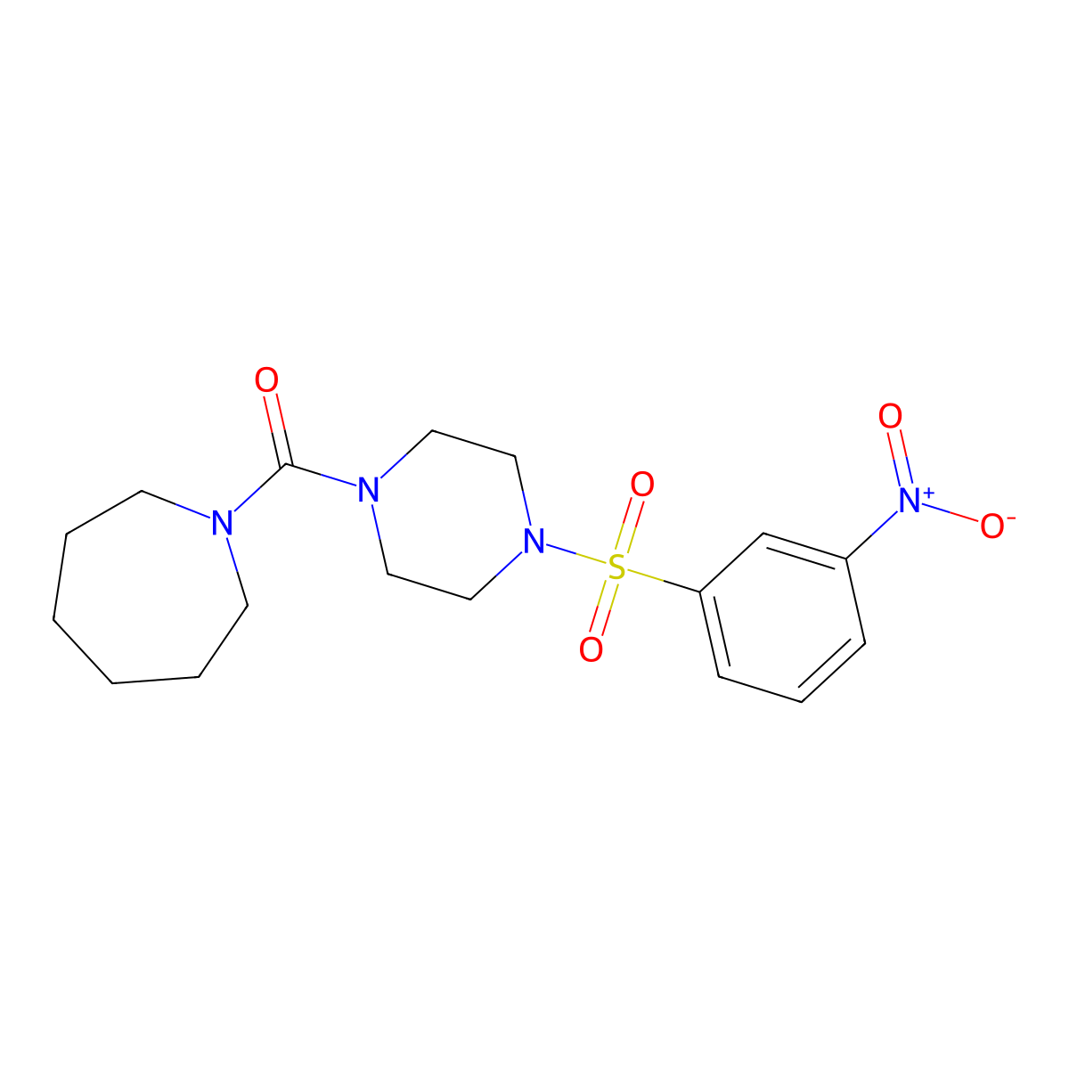 1-[4-(3-Nitrobenzenesulfonyl)piperazine-1-carbonyl]azepane molecular structure, CAS 832685-44-6
