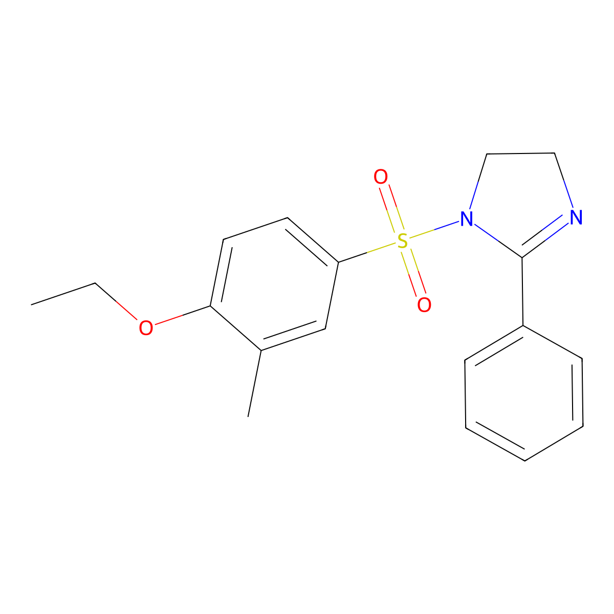 1-((4-ethoxy-3-methylphenyl)sulfonyl)-2-phenyl-4,5-dihydro-1H-imidazole molecular structure, CAS 832685-79-7