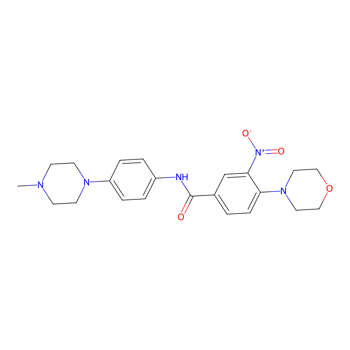 N-[4-(4-methylpiperazin-1-yl)phenyl]-4-morpholin-4-yl-3-nitrobenzamide molecular structure, CAS 832686-17-6