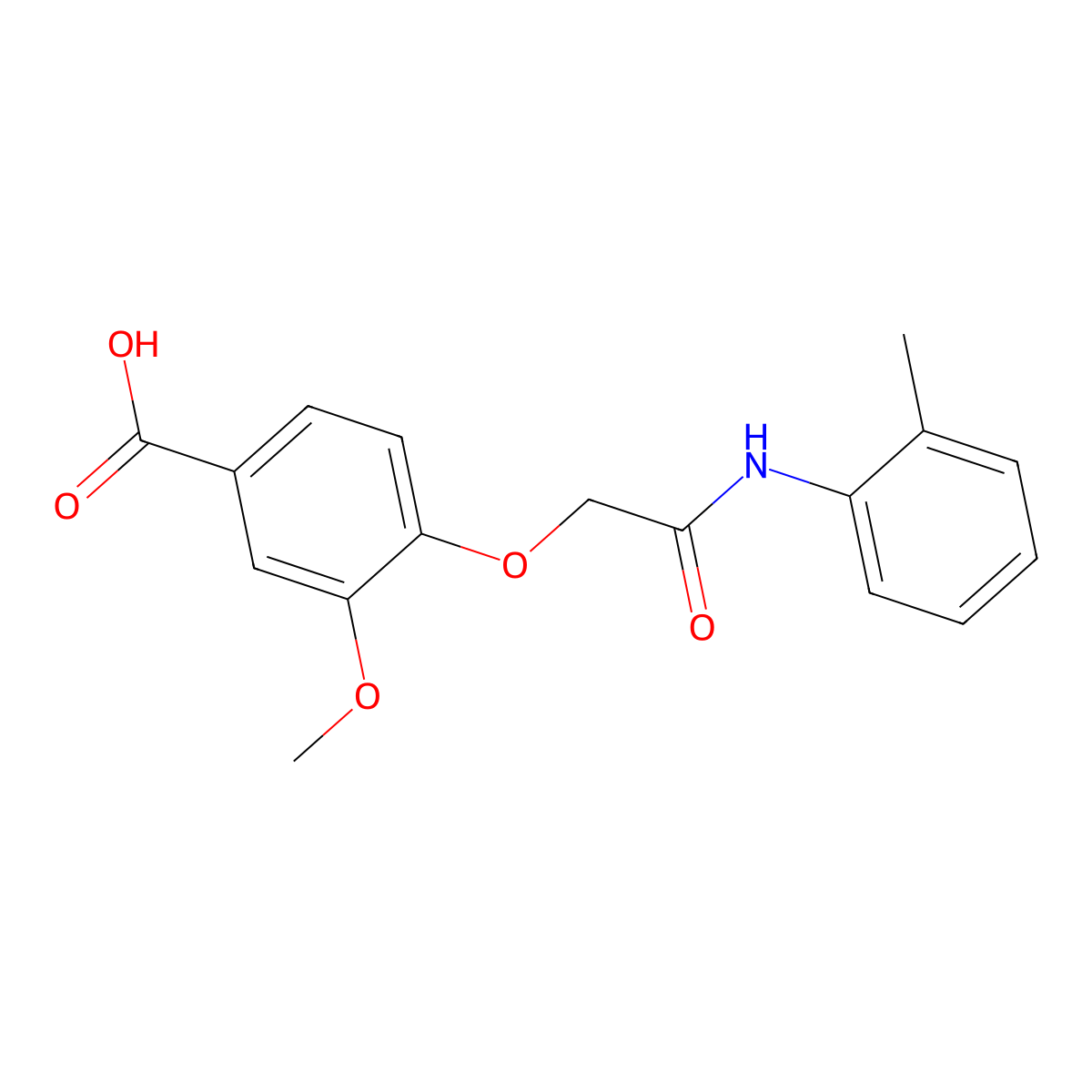 3-Methoxy-4-{2-[(2-methylphenyl)amino]-2-oxoethoxy}benzoic acid molecular structure, CAS 832686-80-3