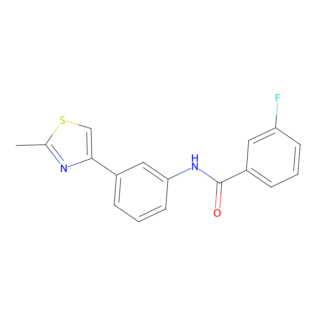 3-fluoro-N-[3-(2-methyl-1,3-thiazol-4-yl)phenyl]benzamide molecular structure, CAS 832687-20-4