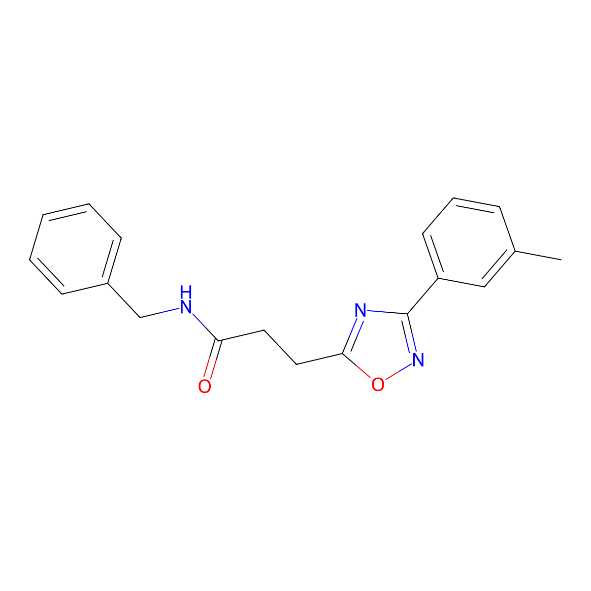 N-benzyl-3-[3-(3-methylphenyl)-1,2,4-oxadiazol-5-yl]propanamide molecular structure, CAS 832687-41-9