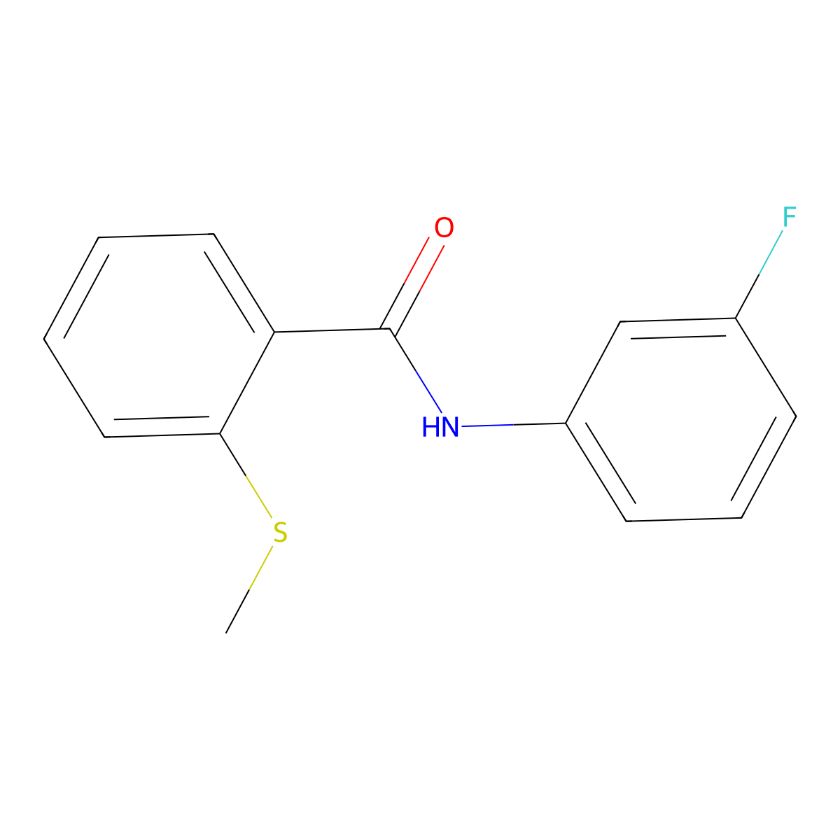 N-(3-fluorophenyl)-2-methylsulfanylbenzamide molecular structure, CAS 832687-76-0