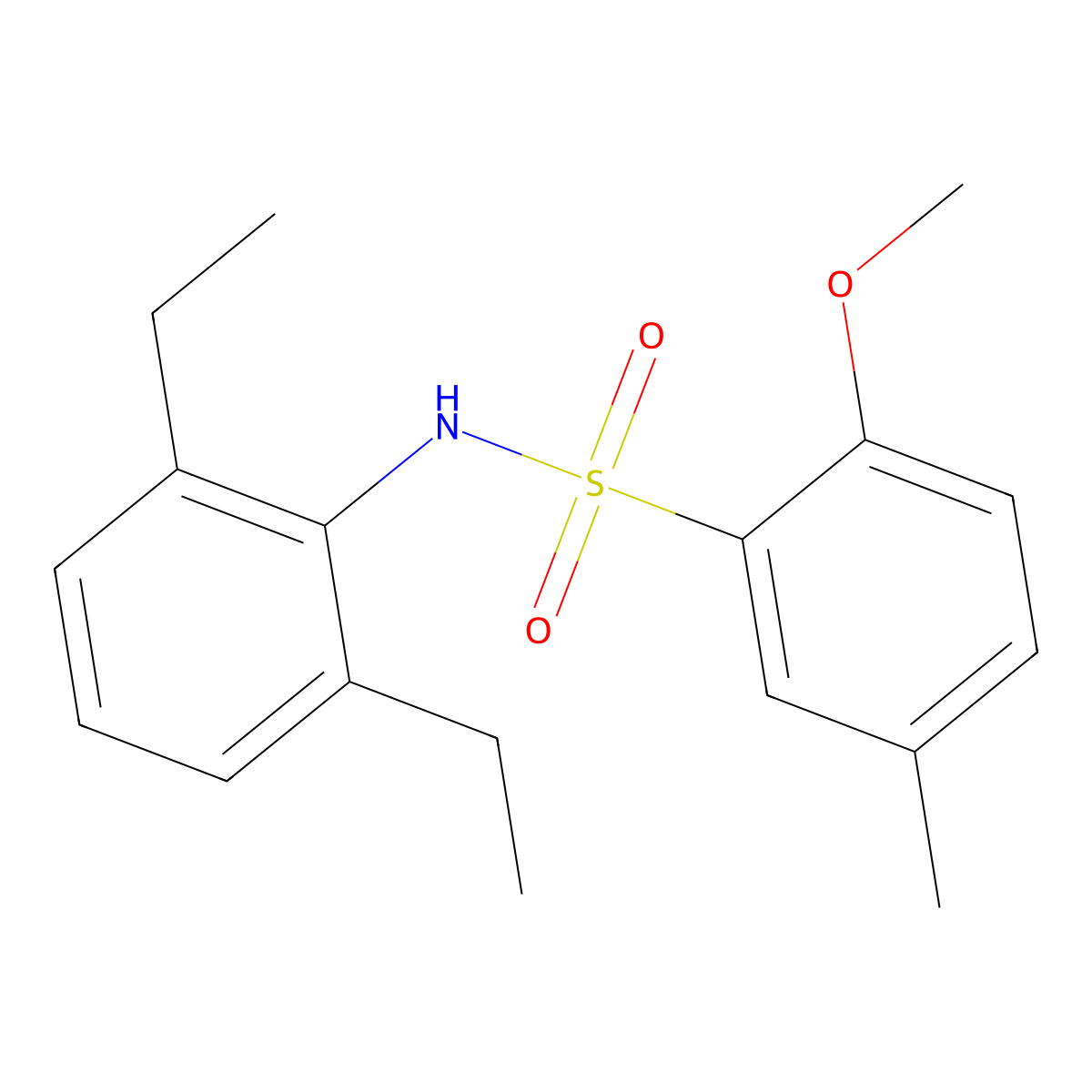 N-(2,6-diethylphenyl)-2-methoxy-5-methylbenzenesulfonamide molecular structure, CAS 832687-78-2
