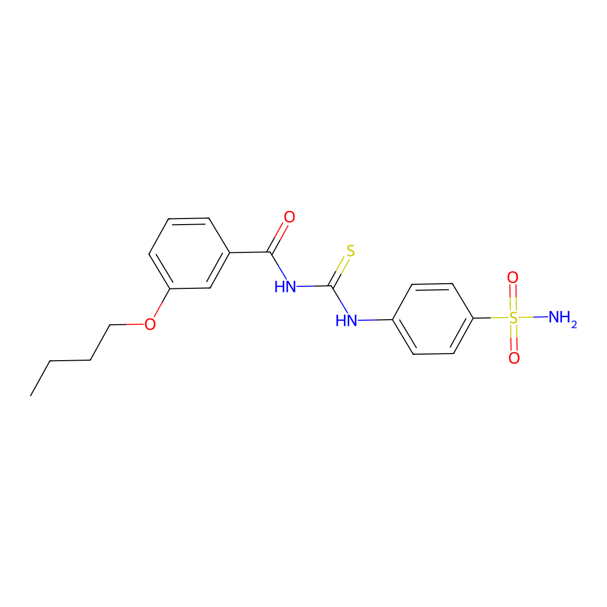 3-butoxy-N-[(4-sulfamoylphenyl)carbamothioyl]benzamide molecular structure, CAS 832687-91-9