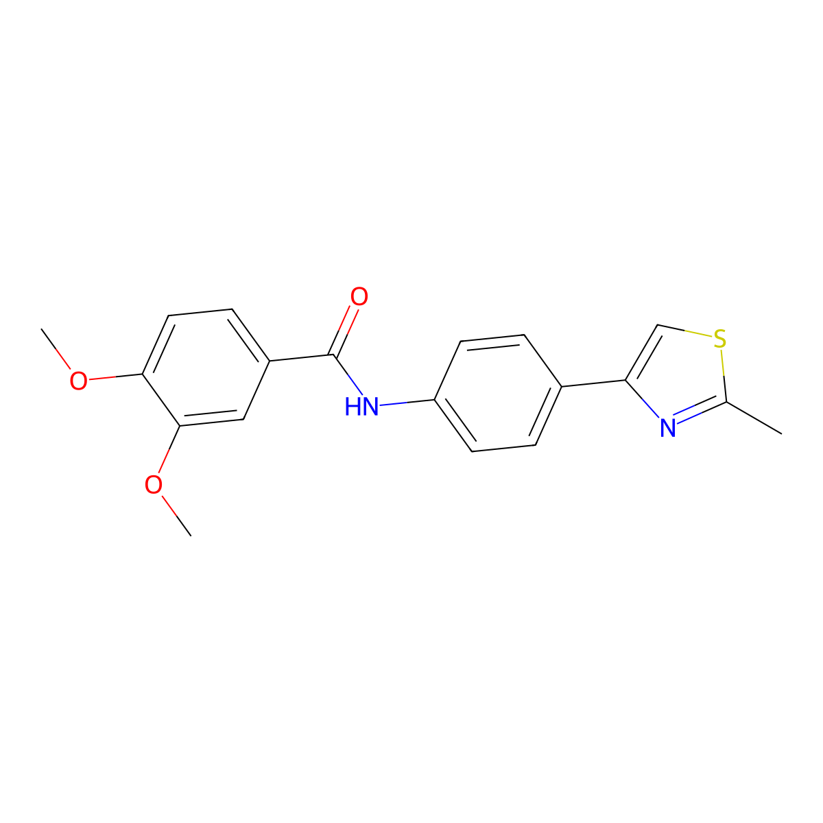 3,4-dimethoxy-N-[4-(2-methyl-1,3-thiazol-4-yl)phenyl]benzamide molecular structure, CAS 832688-06-9