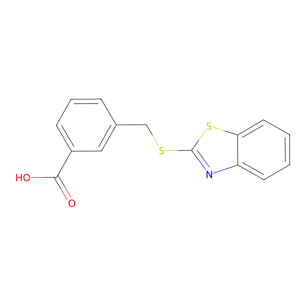3-[(1,3-Benzothiazol-2-ylsulfanyl)methyl]benzoic acid molecular structure, CAS 832688-19-4