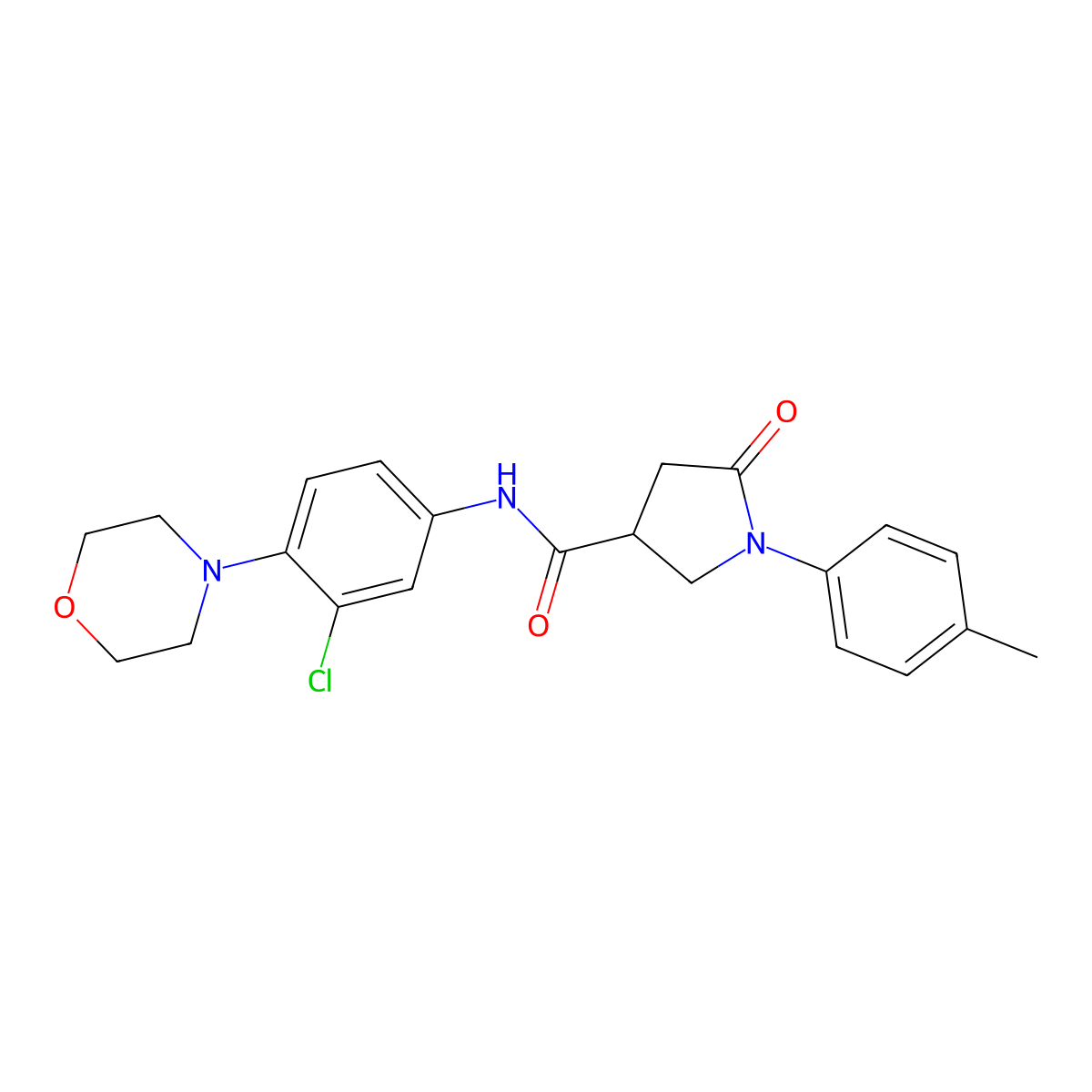 N-(3-chloro-4-morpholin-4-ylphenyl)-1-(4-methylphenyl)-5-oxopyrrolidine-3-carboxamide molecular structure, CAS 832688-25-2