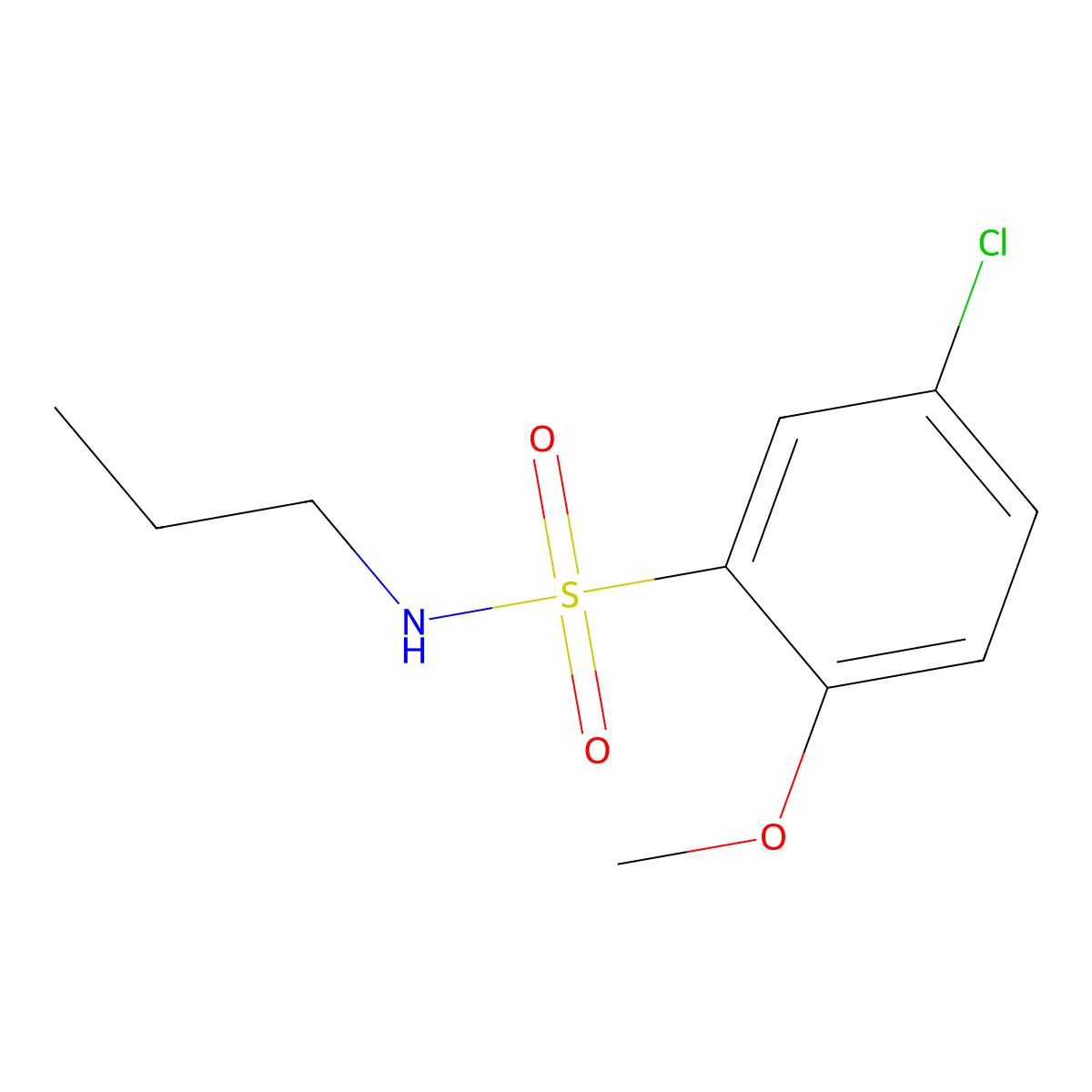 5-chloro-2-methoxy-N-propylbenzenesulfonamide molecular structure, CAS 832688-36-5