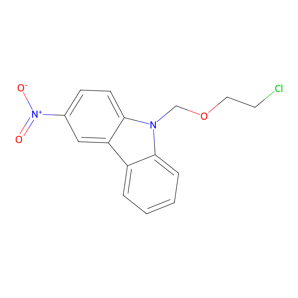 9H-Carbazole, 9-[(2-chloroethoxy)methyl]-3-nitro- molecular structure, CAS 832691-01-7