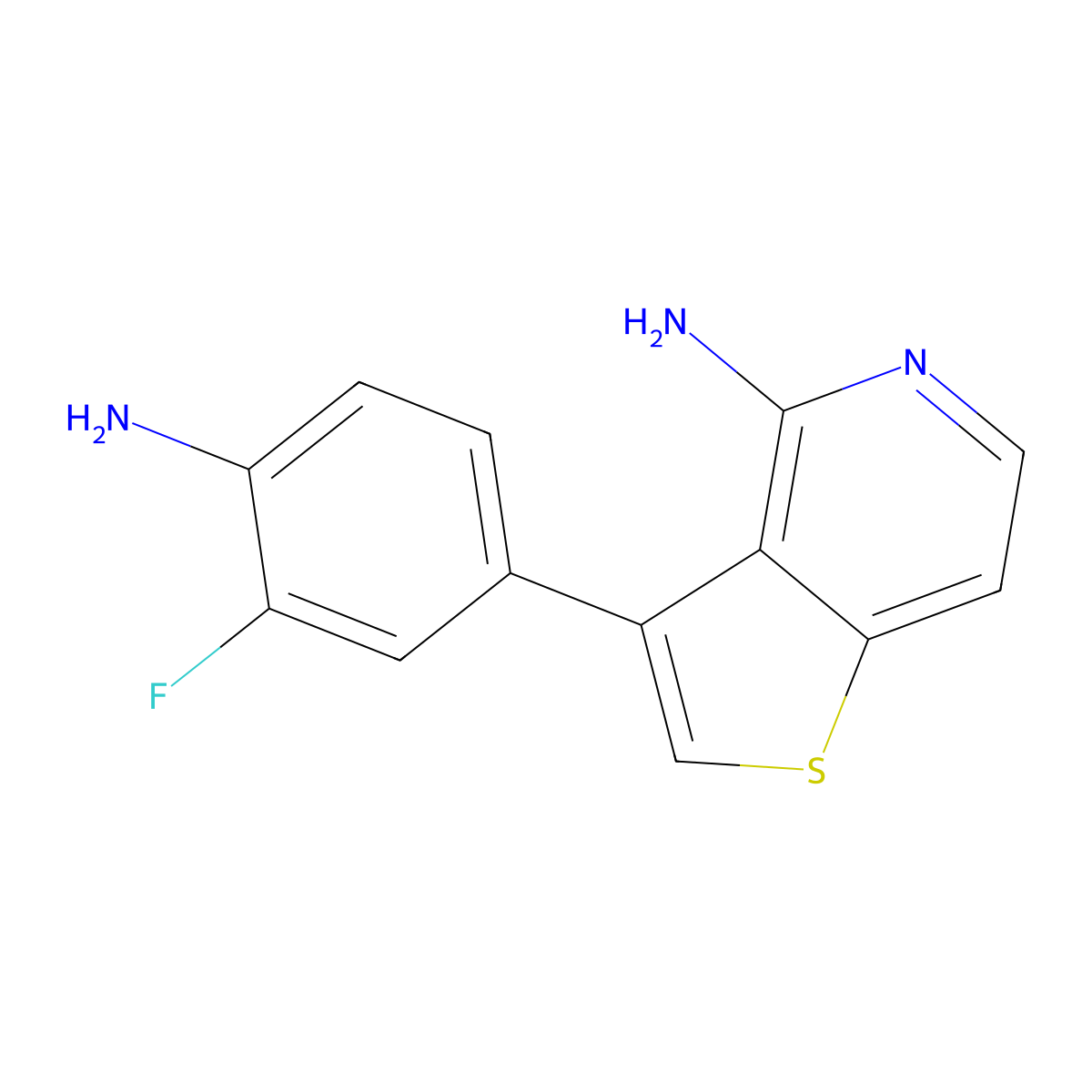 3-(4-Amino-3-fluorophenyl)thieno[3,2-c]pyridin-4-amine molecular structure, CAS 832693-90-0