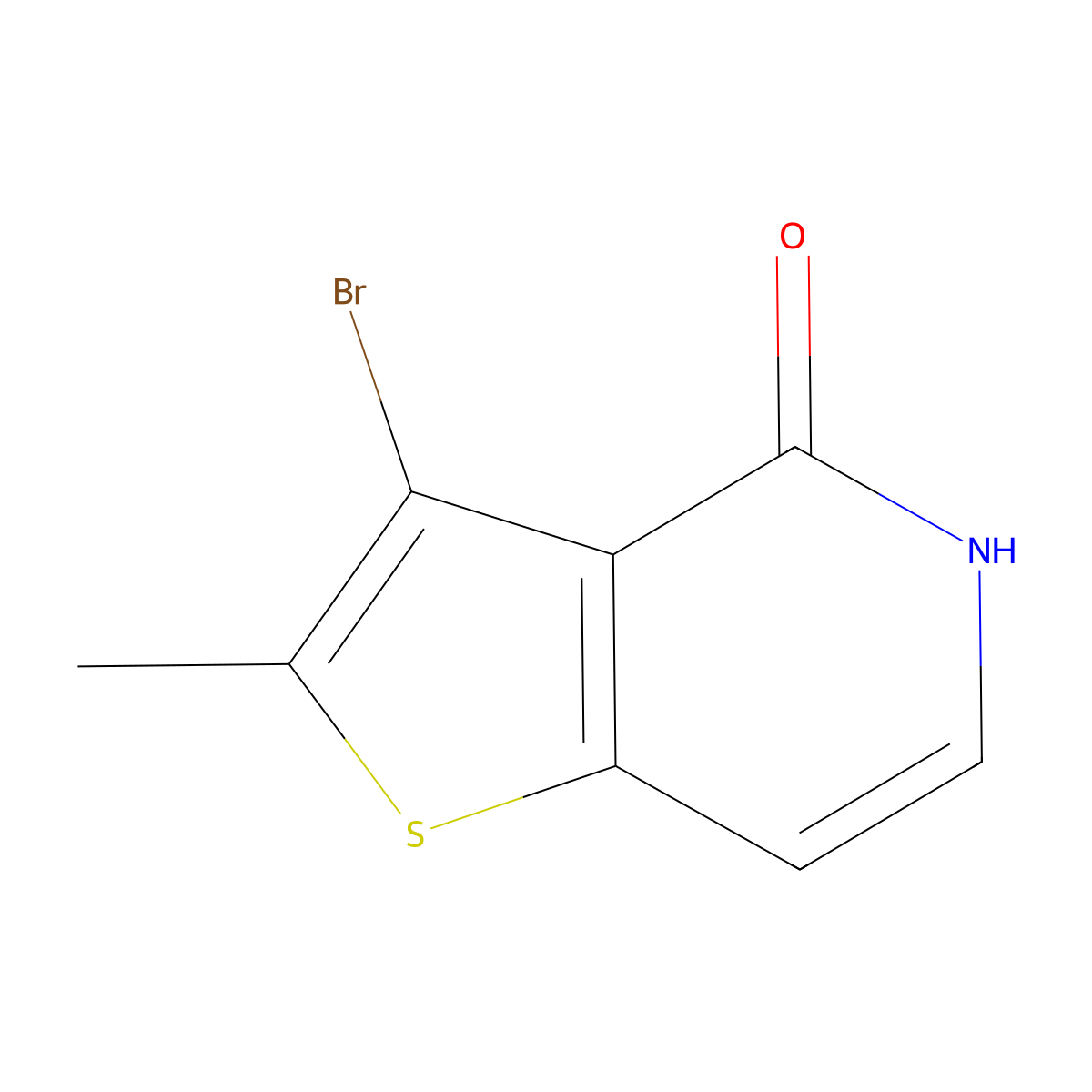 3-Bromo-2-methylthieno[3,2-c]pyridin-4(5h)-one molecular structure, CAS 832694-72-1