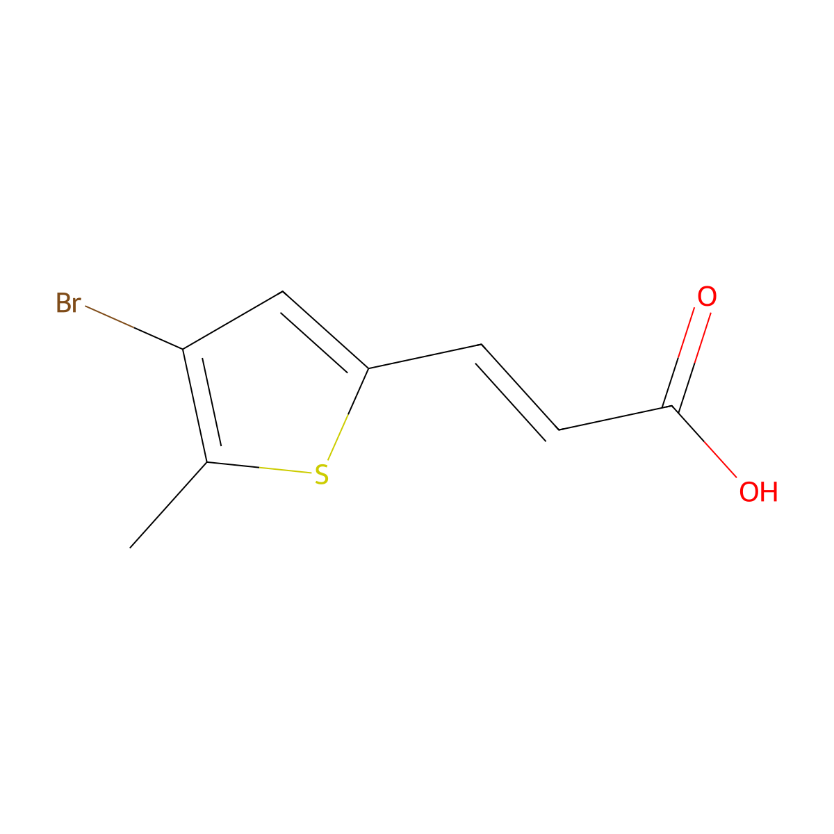 3-(4-Bromo-5-methylthiophen-2-yl)prop-2-enoic acid molecular structure, CAS 832694-74-3