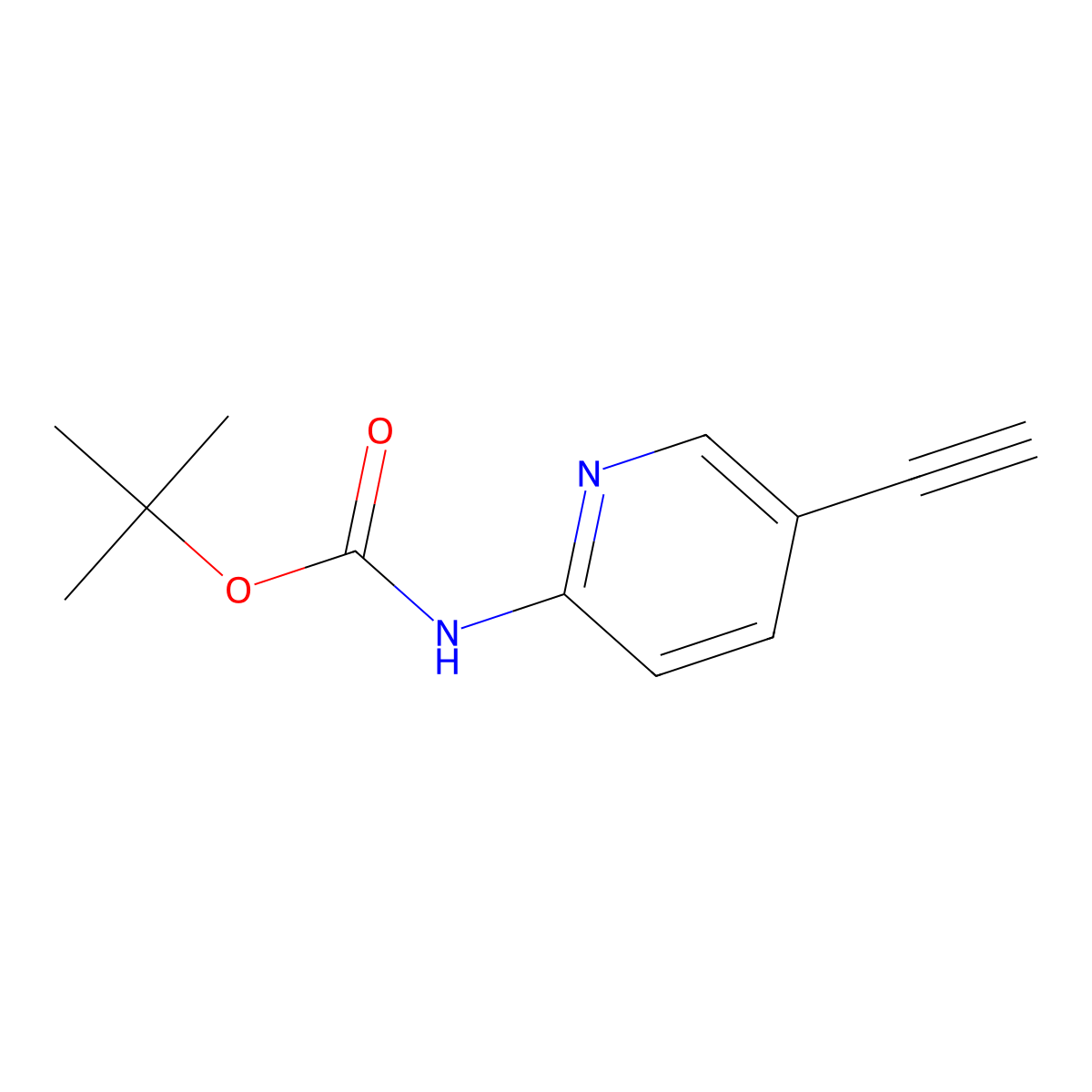 tert-Butyl (5-ethynylpyridin-2-yl)carbamate molecular structure, CAS 832698-01-8