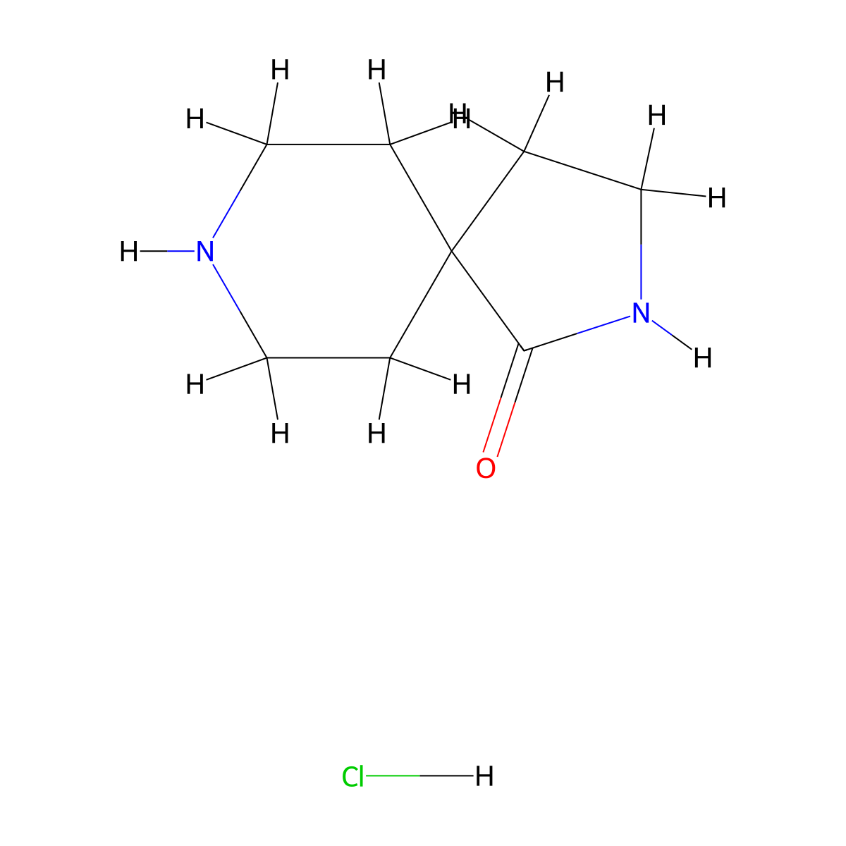 2,8-Diazaspiro(4.5)decan-1-one hydrochloride molecular structure, CAS 832710-65-3