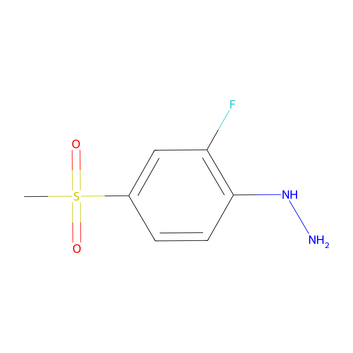 [2-Fluoro-4-(methylsulfonyl)phenyl]hydrazine molecular structure, CAS 832714-48-4