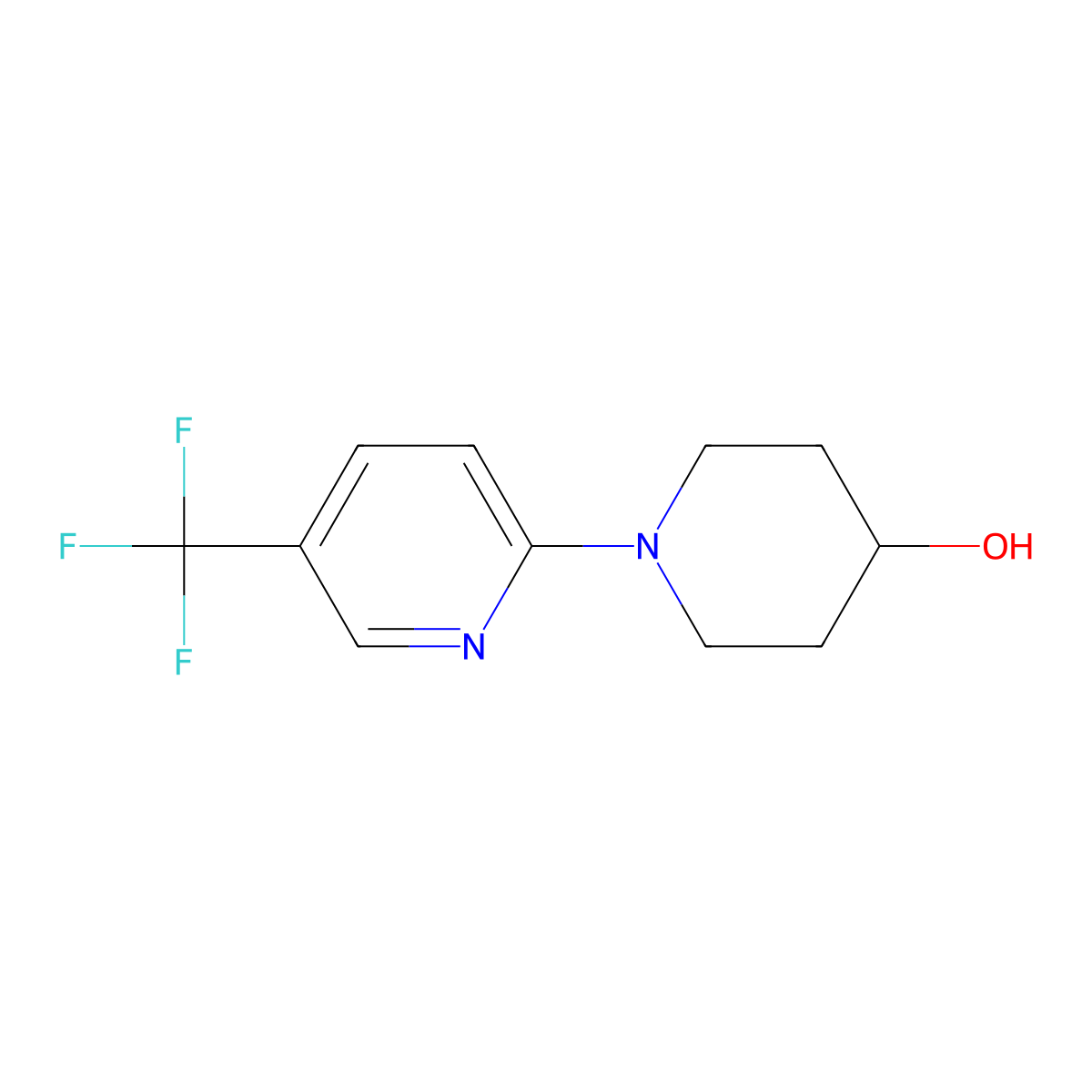 1-(5-(Trifluoromethyl)pyridin-2-yl)piperidin-4-ol molecular structure, CAS 832715-03-4