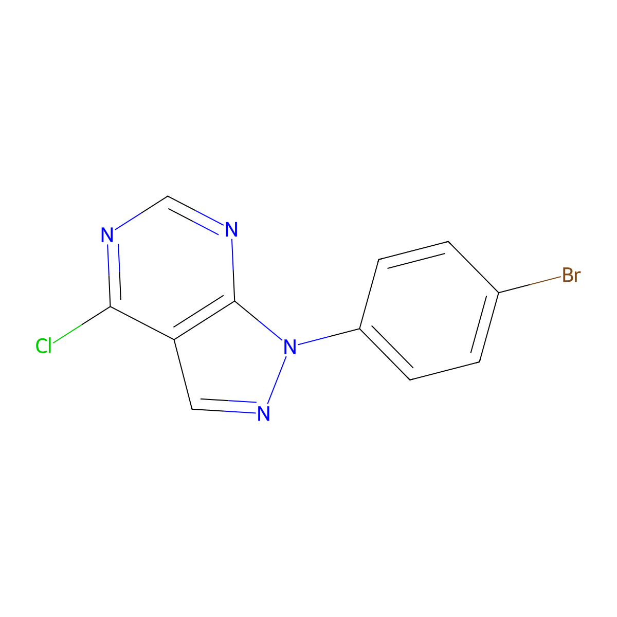 1-(4-bromophenyl)-4-chloro-1H-pyrazolo[3,4-d]pyrimidine molecular structure, CAS 832715-52-3