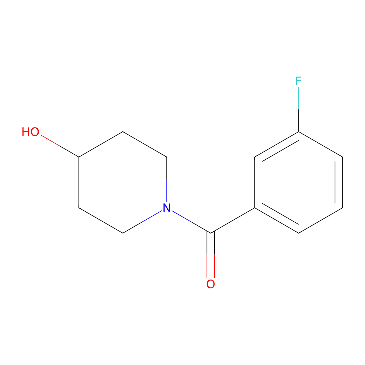 (3-Fluorophenyl)(4-hydroxypiperidin-1-yl)methanone molecular structure, CAS 832715-86-3