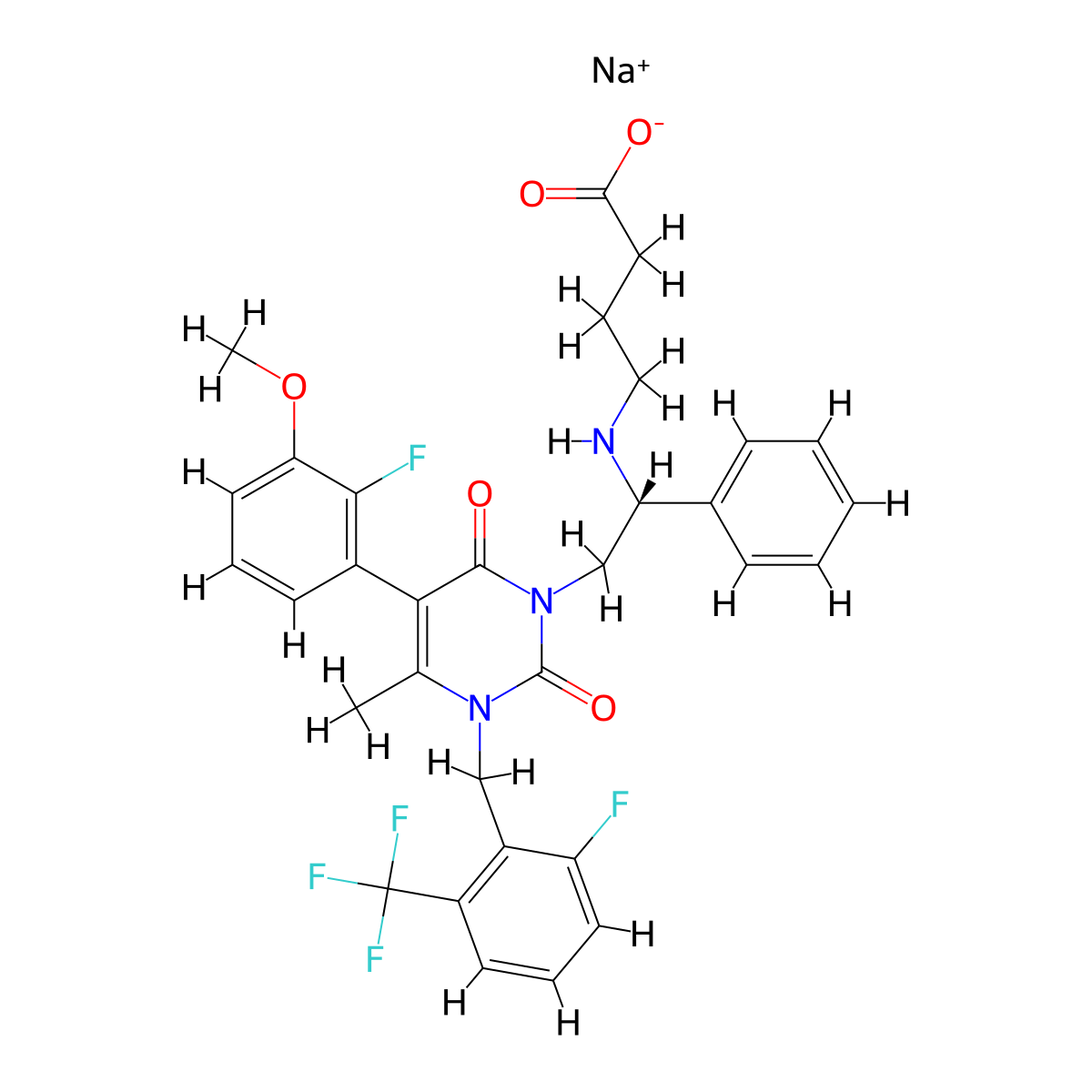 Elagolix Sodium molecular structure, CAS 832720-36-2