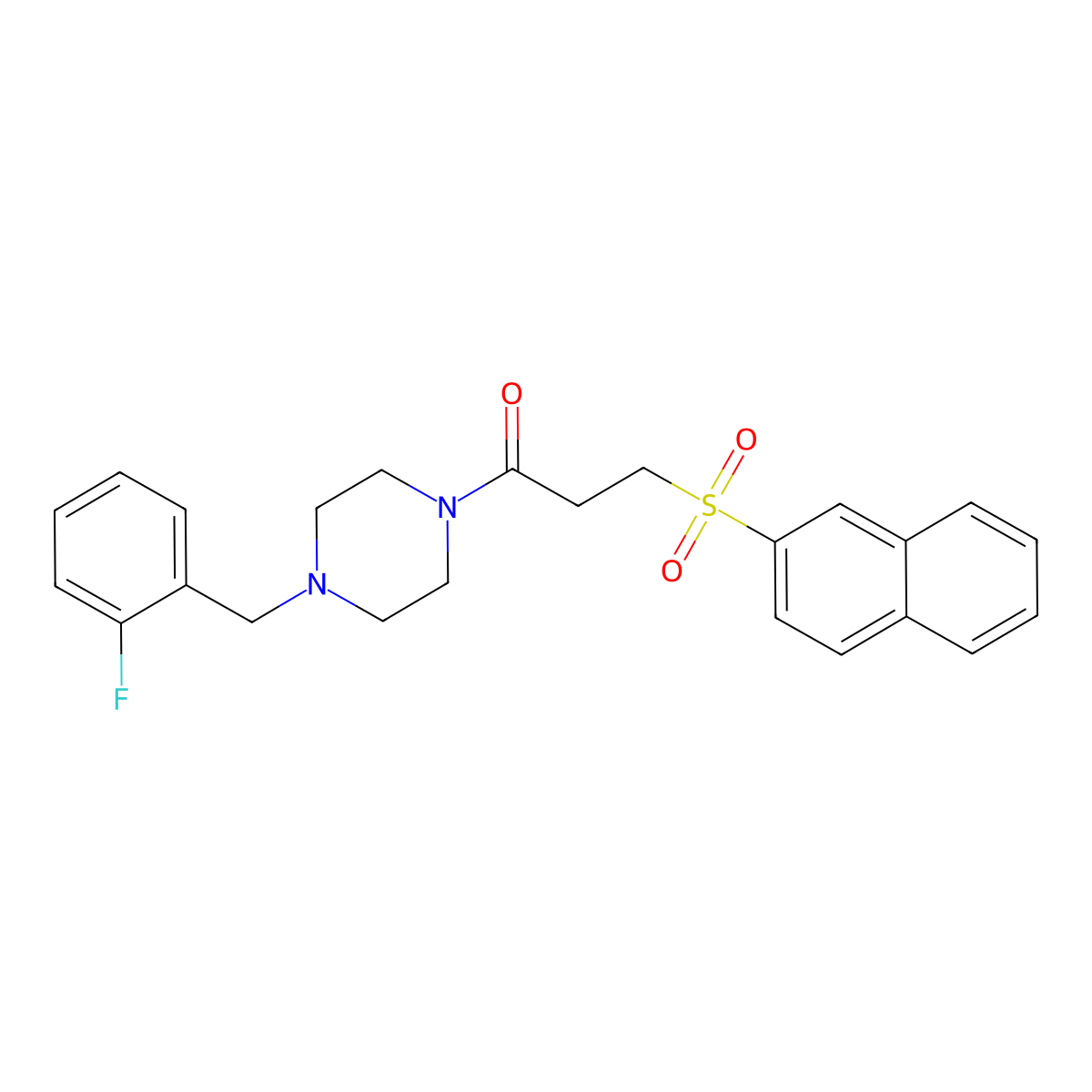 1-[4-(2-Fluorobenzyl)piperazin-1-yl]-3-(naphthalen-2-ylsulfonyl)propan-1-one molecular structure, CAS 832727-30-7